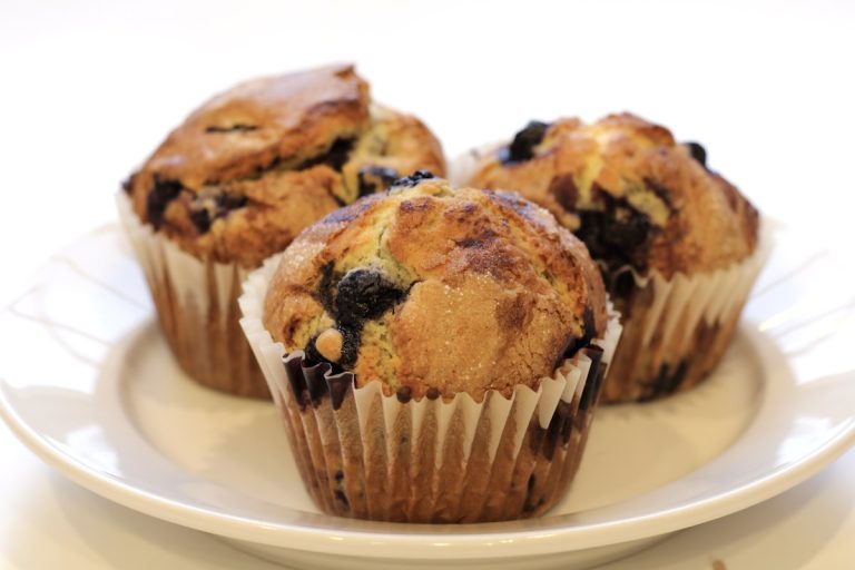 gluten free blueberry peach muffins coconut macadamia streusel